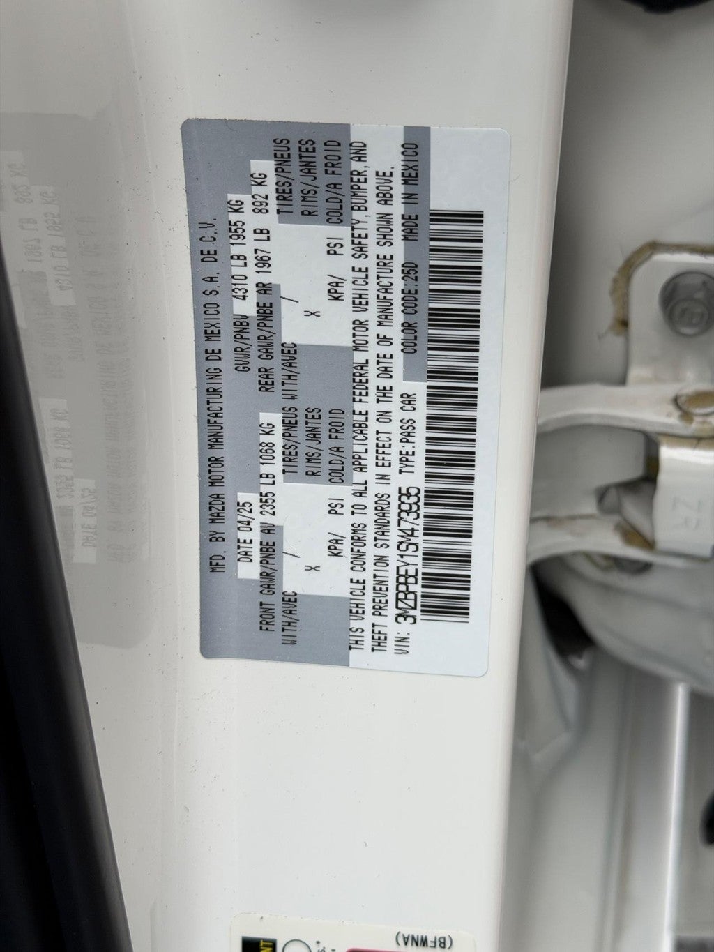 2025 Mazda Mazda3 2.5 Turbo Premium Plus Package
