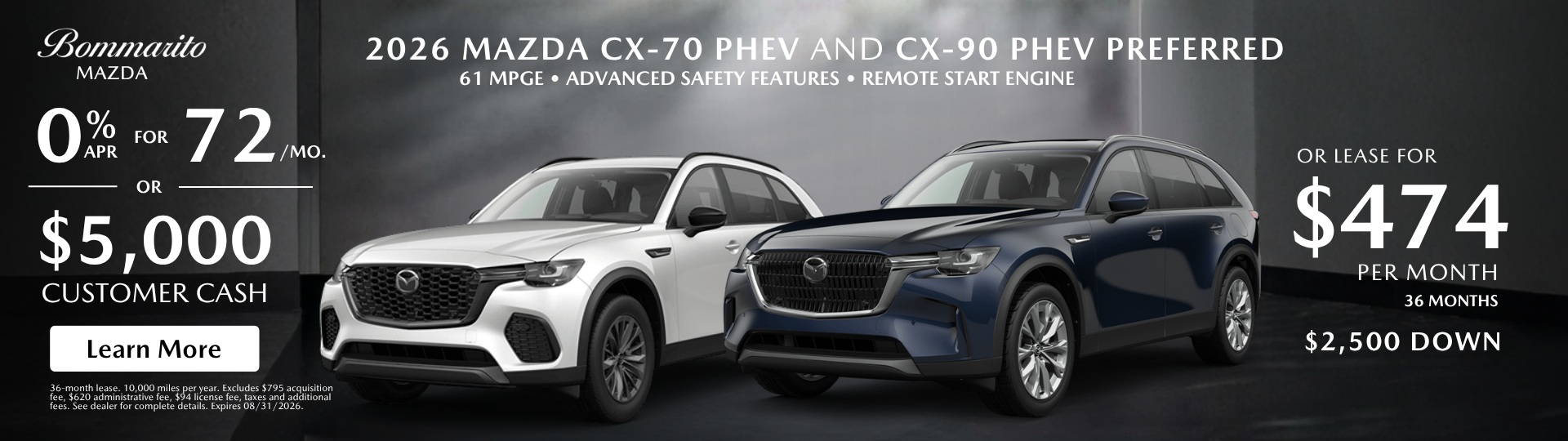 2026 Mazda CX-70 PHEV and CX-90 PHEV Preferred