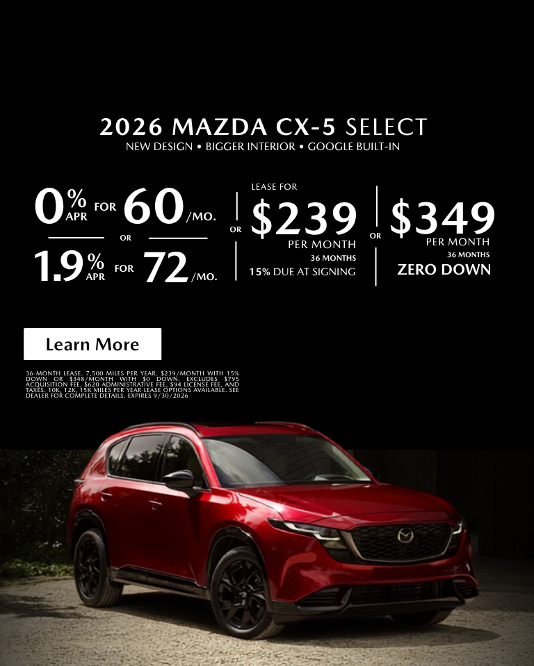 2026 Mazda CX-5 Select 0% APR 