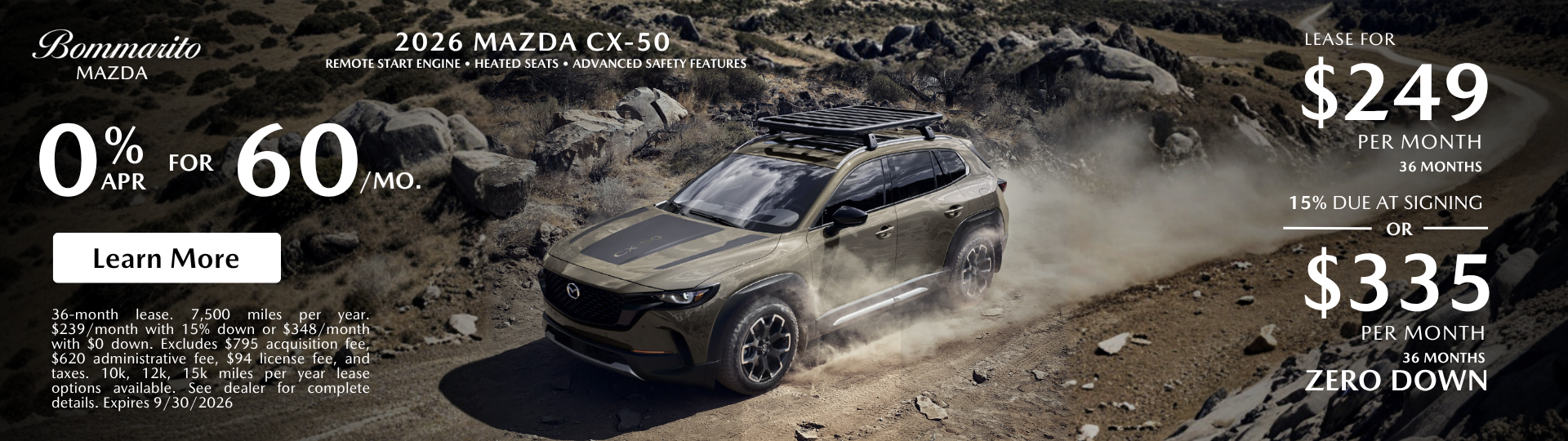 2026 Mazda CX50 0% APR