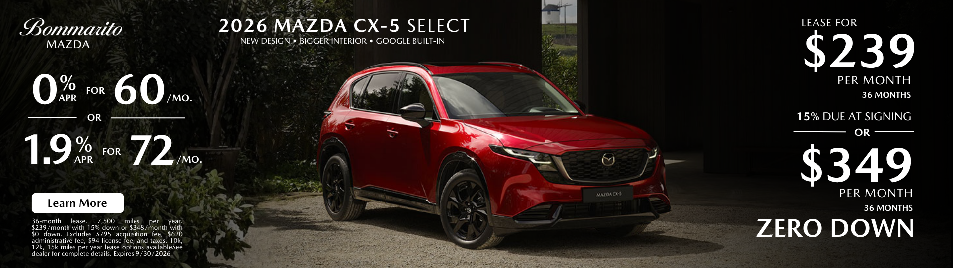 2026 Mazda CX-5 Select 0% APR 