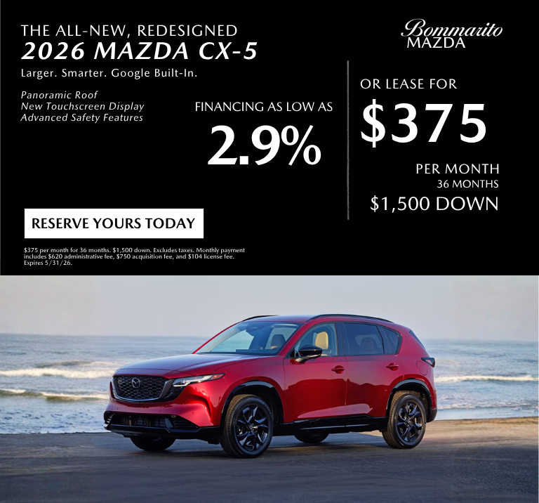 2026 Mazda CX-5 2.9% APR OR Lease $375